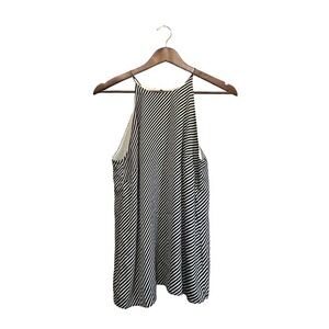 H&M Sleeveless Striped Blouse Black White Classic Lined size‎ small polyester